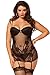 Seven Til Midnight Women's Plus-Size Midnight Rendezvous Lace Chemise and Thong, Black, 3X/4X