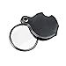 Mini Pocket Size Magnifier10X Magnifying 60 MM Folding Magnifier Glass Lens Loupe with Rotating Protective Holster for Reading Aid Maps Photographs Documents, Black, Free PU Leather Pouch Case
