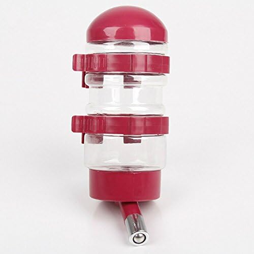 Boki Automatically No Drip Small Animal Pet Rabbit Water Bottle, BPA Free Chinchilla/Teddy/Ferret/Cat Water Dispenser 14 fl oz Red