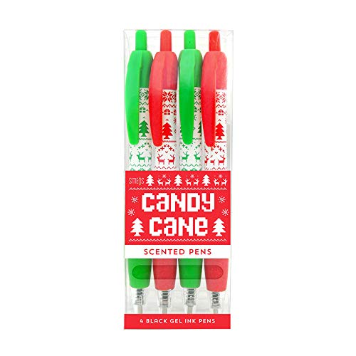 Scentco Holiday Smens - Candy Cane Scented Gel Pens (Black Ink) - 4 Count