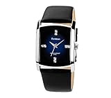 Armitron Men's Crystal Accented Gray Degrade Black Leather Strap Watch