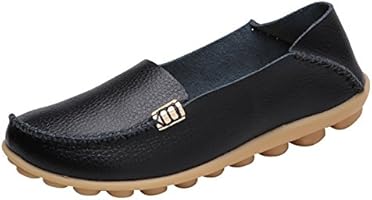 DUOYANGJIASHA Fashion Brand Best Show Women's Comfortable Leather Loafers Casual Round Toe Moccasins Wild Driving Slip On...