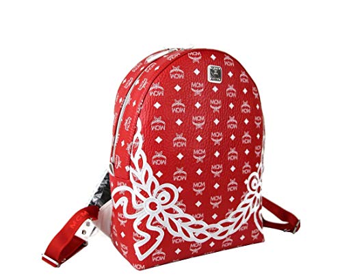 mcm backpack red and white