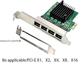 Peowuieu 4 Port Gigabit Ethernet NIC PCI-E X1 Server Network Card Adapter ROS view 6