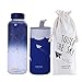 UPSTYLE 32 oz/0.25 gallon Eco Cute Glass Water Bottle with Lid BPA-Free Portable Wide Mouth Sport Travel Reusable Mug Leak-proof with Sleeve Drinking Cup for Milk/Juicing/Tea/Smoothie/Essential Oil