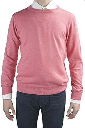 pink crew neck sweater mens