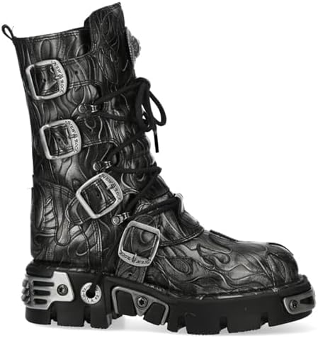 Amazon.com | New Rock Unisex 107-S2 Silver Metallic Skull Devil