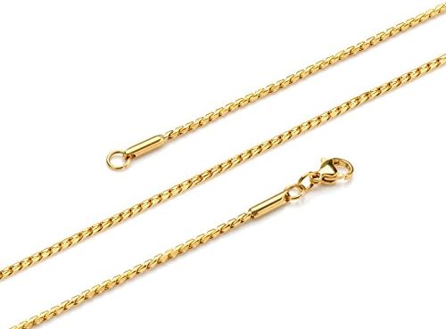 Trusuper Style Titanium Steel Gold Plated Mens Womens Italy Design Snake Chain Necklaces 2mm Unisex 24"