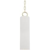 Brookville 1 Light Pendant - Aged Brass Finish - White Ceramic Shade