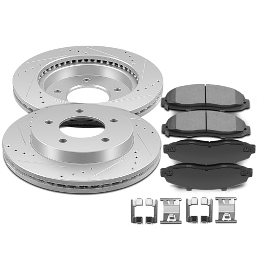 SCITOO Brake Kit 308 mm Front Brake Rotors and Ceramic Brake Pads fit for 1999-…