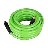 PowRyte Elite 300 PSI PVC Air Hose - 3/8-Inch by 25-Feet, 1/4-Inch MNPT Brass Ends