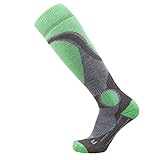 Elite Ski Socks – Lightweight Merino Wool Warm Skiing Sock for Men and Women (M, Mint Green)