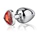 2018 New Style, 3 Pcs 3 Size Love Shaped Rose red Crystal Decoration Jewelry Design Smooth A_n_a_l B_UTT P_l_u_g Set, an_a_l Play for Women&Men