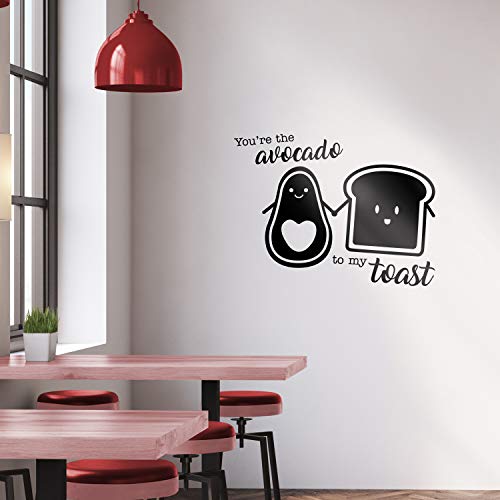 Valentines Day Vinyl Wall Art Decal - You're The Avocado to My Toast - 21" x 28" - Valentine's Decor for Couples Home Living Room Bedroom Sticker - Cute Apartment Indoor Decor
