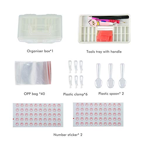 117 PCs Diamond Painting Set - 5D Cross Stitch Tools Including Diamond Stitch Pen,Tweezers,Glue,Plastic Tray and Diamond Embroidery Accessories Kits with Storage Box for Craft DIY Nail Art