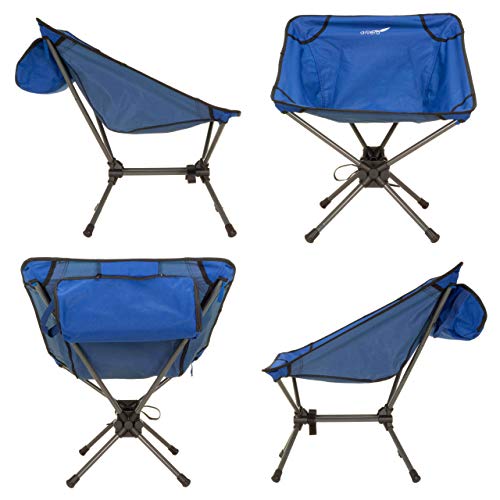 Divero Ultraleichter Campingstuhl Campingsessel federleichter Angelsitz Faltstuhl blau Stahlrohr und Polyester… – Bild 7