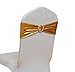 iEventStar Spandex Chair Sash Cover Stretch Band with Buckle Slider Sashes Bow Hotel Wedding Banquet Decoration (50, Metallic Gold)