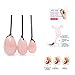 BANGCHIC Set of 3 Drilled Rose Crystal Quartz Jade Egg for Kegel Exercise Pelvic Floor Muscles Vaginal Exercise Yoni Egg Ben Wa Ball Health Care for Women Gift with Velvet Pouch