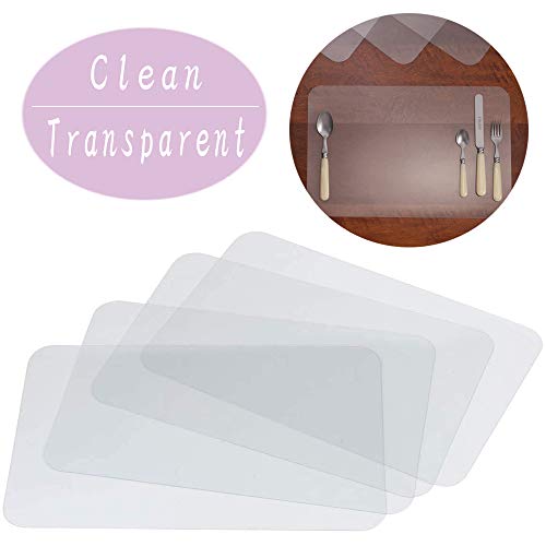 8 PCS Plastic Table Placemats,Washable Translucent Placemats,Heat Resistant Washable Table Mats