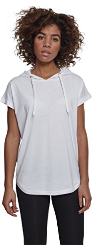 Urban-Classics-Damen-Kapuzenpullover-Ladies-Sleeveless-Jersey-Hoodie-leichtes-Kurzarm-T-Shirt-mit-Kapuze