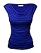 Me and Young Ruched Cowl Neck Ruched Side Top Sleeveless Jersey Tank Royal XL
