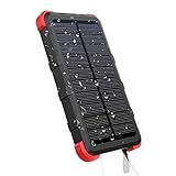 [Upgrade] OUTXE 10000mAh Rugged Power Bank with Flashlight IP67 Waterproof Solar Portable Charger Outdoor Dual USB