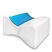 Knee Pillow for Side Sleepers - Contour Legacy Leg Wedge for Sleeping - Sciatica, Hip, Joint and Lower Back Pain Relief - Orthopedic Cooling Gel Memory Foam for Under Knees & Between Legs Support