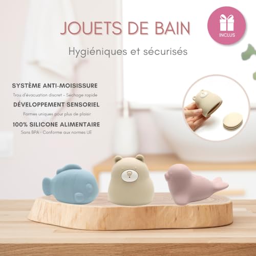 cozzeo Foldable Baby Bathtub with Baby Care Kit - Bath Toys and Rinse Cup - Foldable Bath Tub with Stable Stand - 9-in-1 Complete Bath Kit