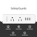NTONPOWER Portable Travel Power Strip Surge Protector 2 Outlets 3 USB Ports - White