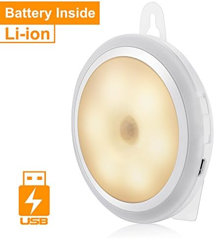Motion Sensor Night Light, WILLED Rechargebale Motion Activated LED Light with USB Cable,Wireless Closet Lights for Hallway, Closet, Stairs, Bathroom(Warm White)