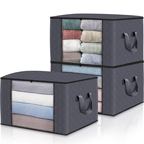 HomeHacks 3-Pack Clothes Storage,Foldable Blanket