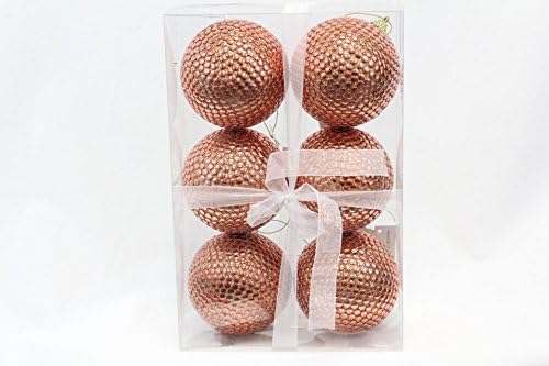 Beaded Metallic Sequin Holiday Ornament Rose Gold- 4" (3.5" Diameter) Luxury Collection Hand Crafted