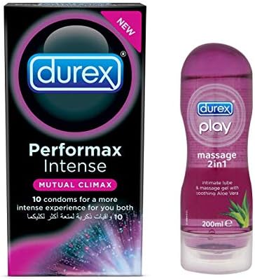 Durex Set of Performax Intense Condoms 10 Pieces with Massage Gel 200ml  price in UAE | Amazon UAE | kanbkam