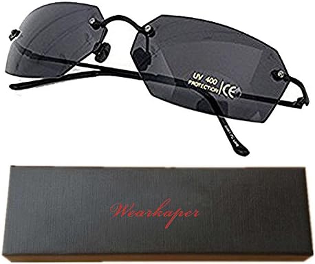 Rimless Vintage Matrix Style Polarized Driving Sunglasses Men