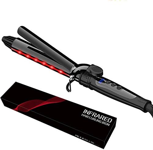 JMung Curling Iron Curling Wand Infrared Anion with Anti-scalding Insulated Tip Heat Resistant Glove Included and Two Clips Instant Heat Up for All Hair Types 140 to 230