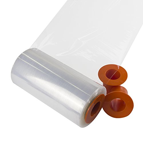 Jack&Sunny Stretch Wrap 9''x 1000 Ft 80 Gauge with 1 Pair of Plastic Hand Saver for Moving Shipping Packing Depot&Storage Industrial Hand stretch wrap film Clear (clear with hand saver, 1-roll)