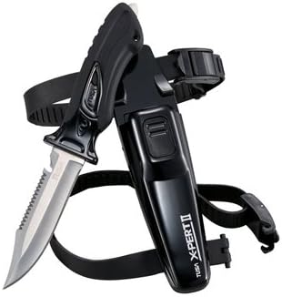 Tusa Imprex X-Pert II Scuba Diving Drop Point Knife with Sheath and Leg Straps