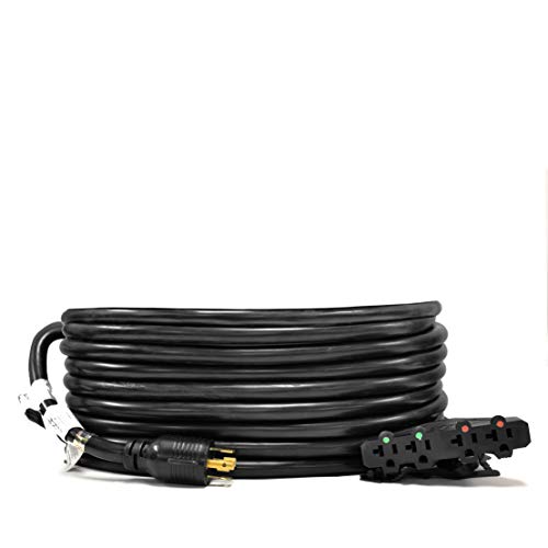 Ceptics 21-Ft 30-Amp Generator Distribution Extension Cord (L14-30 to 4x 5-15/20R) | UL Listed | 4-prong locking plug | 30A to 20A, 125/250V