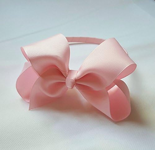 Alice band with Bow 6 inch Girls Wrapped Baby Hair Band HeadBand (Baby Pink)