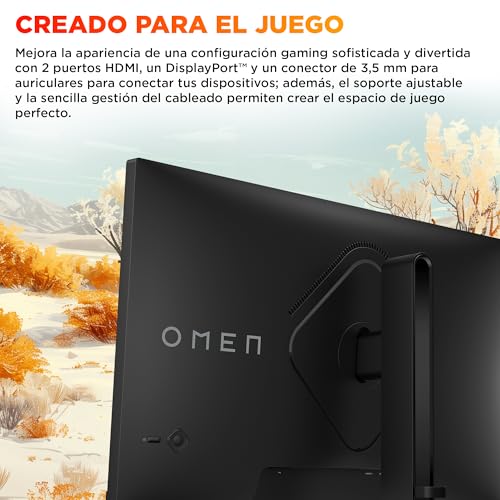OMEN 27 G2 – Monitor Gaming de 27" FHD 1920 x 1080 a 180 Hz, IPS, 16:9, 1ms, HDMI, Antirreflejo, HDR, DisplayPort, Compatible con Consolas Negro, Plano, 180Hz