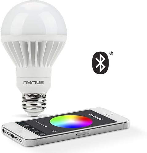 Nyrius Wireless Smart LED Multicolor Light Bulb for Smartphones & Tablets, iOS and Android App Remotely Controls On/Off, Schedule and Dimming Function, Bluetooth Energy Efficient Home Automation(SB10)