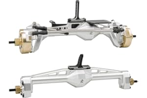 RHINOESC Rhino Capra Metal Complete Front Rear Portal Axle Set for 1/10 RC Crawler Car Axial SCX10 I SCX10 II Redcat GEN8 RGT EX86100 (Silver Color)