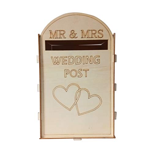 Karooch "Mr & Mrs Wedding Card Post Box Royal Mail Style Wooden Wedding Supplies Mailbox, Personalised Solid Pine Fully Assembled, Nail Free