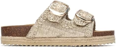 - Sandalia Mujer Oro - Calzado Cómodo y Versátil - Moda casual - Modelo 14507202 (Talla 38)