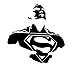 DD038 Superman Inspired Decal Sticker | 6.5-Inches By 6.3-Inches | Premium Quality Black Vinyl