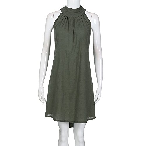 KIKOY Women's 3/4 Sleeve Vintage Boho A-Line Dress Casual Loose T-Shirt Dress