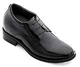 CALDEN - K595101 - 4 Inches Taller - Size 9 D US - Height Increasing Elevator Shoes (Black Patent Leather Lace up Dress Shoes) Perfect for wedding / Tuxedo