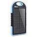 Solar Charger,F.Dorla 5000mAh Portable Solar Phone Charger Power Bank Waterproof Dual USB Battery Charger External Battery Pack with Flashlight for Cellphone iPhone Samsung Android (Blue)