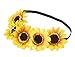 DDazzling Sunflower Crown Sunflower Headband Halo Hair Accessories (Yellow Big Flower)