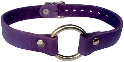 XL Purple Genuine Leather Ring Collar